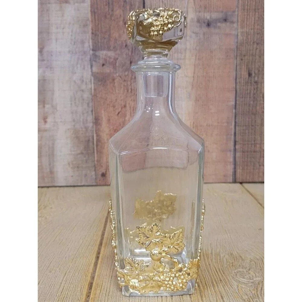 Crystal Decanter Arthur Court Gold Grape Vines